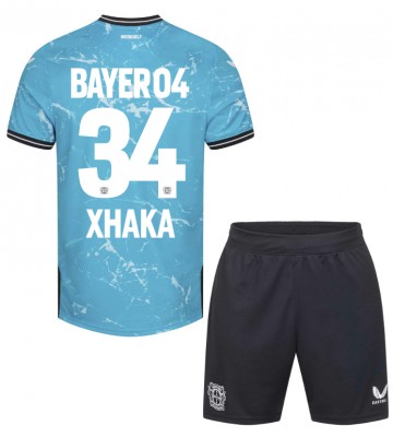 Bayer Leverkusen Granit Xhaka #34 Tredje trøje Børn 2023-24 Kort ærmer (+ korte bukser)